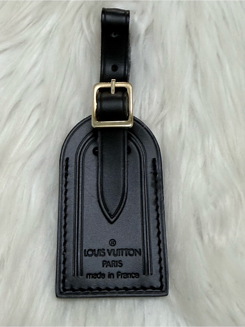 LOUIS VUITTON BLACK LUGGAGE TAG